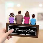 Personalisierter Holzaufsteller mit Familienmitglieder Holztafel mit Personen, Hund und Katze