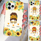 Sonnenblumenfrau-Personalisierte Handyhülle für iPhone und Samsung