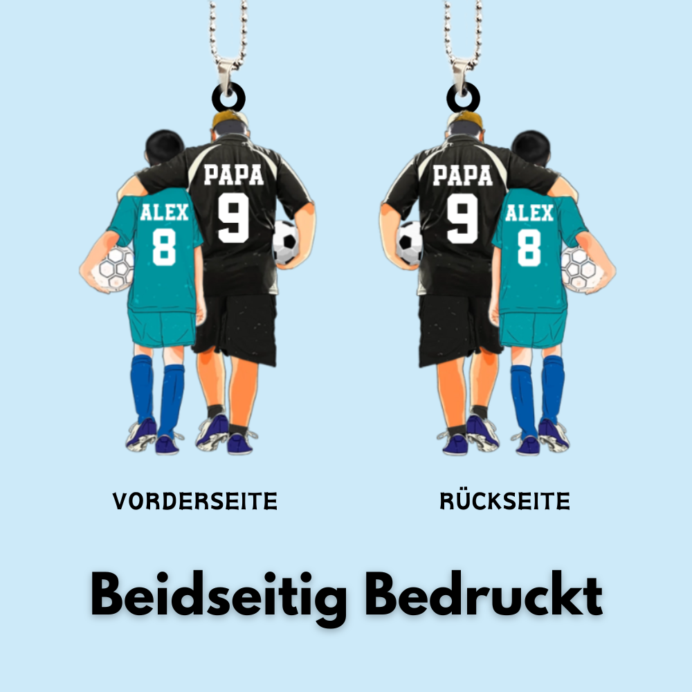 Vater und Kind-Personalisierter Acrylanhänger im Fußball Motiv