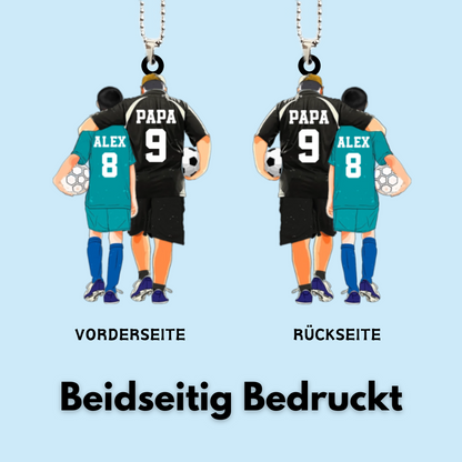 Vater und Kind-Personalisierter Acrylanhänger im Fußball Motiv