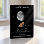 Paar unter dem Mond-Personaliserter Acrylbock mit Mondphase und Namen, Geschenk für Paar