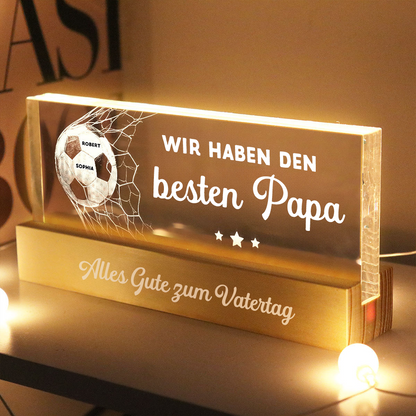 Volltreffer- Personalisiertes Nachtlicht mit Fußball Geschenk für Vater