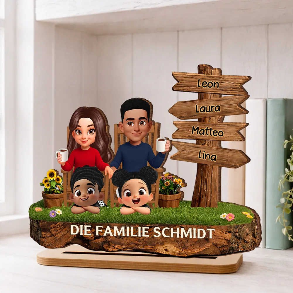 Eltern und Kinder-Personalisierter Holzaufsteller Geschenk für Papa, Mama, Oma und Opa