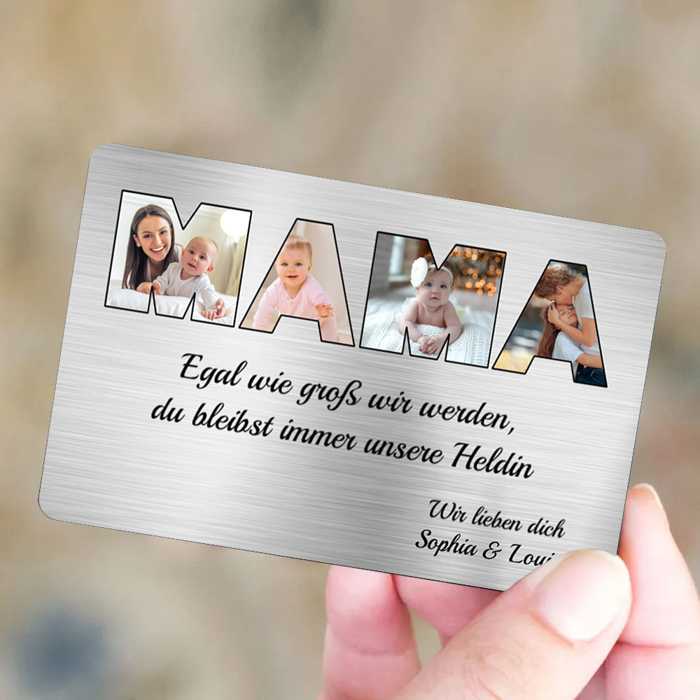 MAMA Foto-Brieftasche-Karte mit Text Geschenk für Mutter