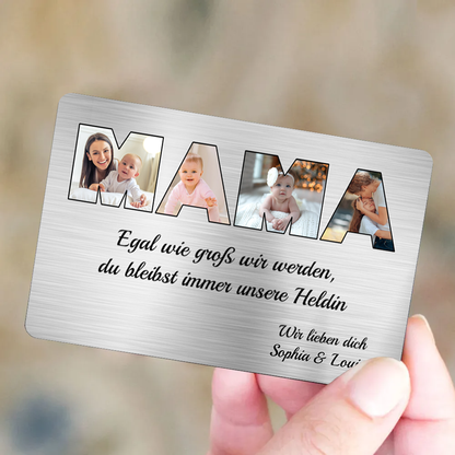 MAMA Foto-Brieftasche-Karte mit Text Geschenk für Mutter