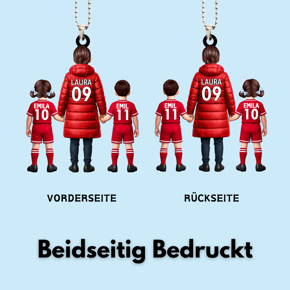 Fußballmama und Kinder-Personalisierter Acrylanhänger´mit Trikots