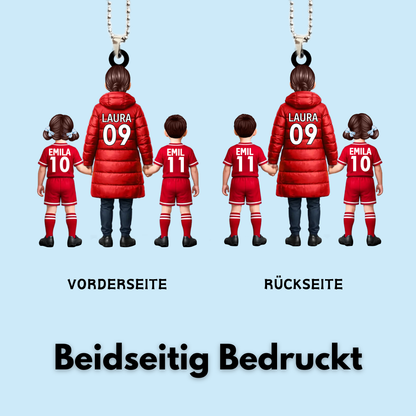 Fußballmama und Kinder-Personalisierter Acrylanhänger´mit Trikots