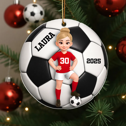 Personalisierter Acrylanhänger mit Fußballkind Geschenk für Junge und Mädchen