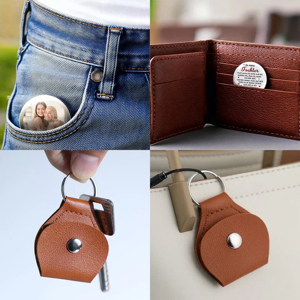 Taschenumarmung mit Foto und Sprüche Geschenk für Tochter, Sohn, Enkel und Enkelin