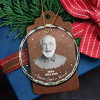 Personalisierter Glasornament mit Foto – Christbaumschmuck Erinnerung an einen geliebten Menschen