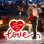 LOVE - Personalisierte LED-Lichtbox mit Paar und Namen Geschenk für Paar / LGBT-Paar