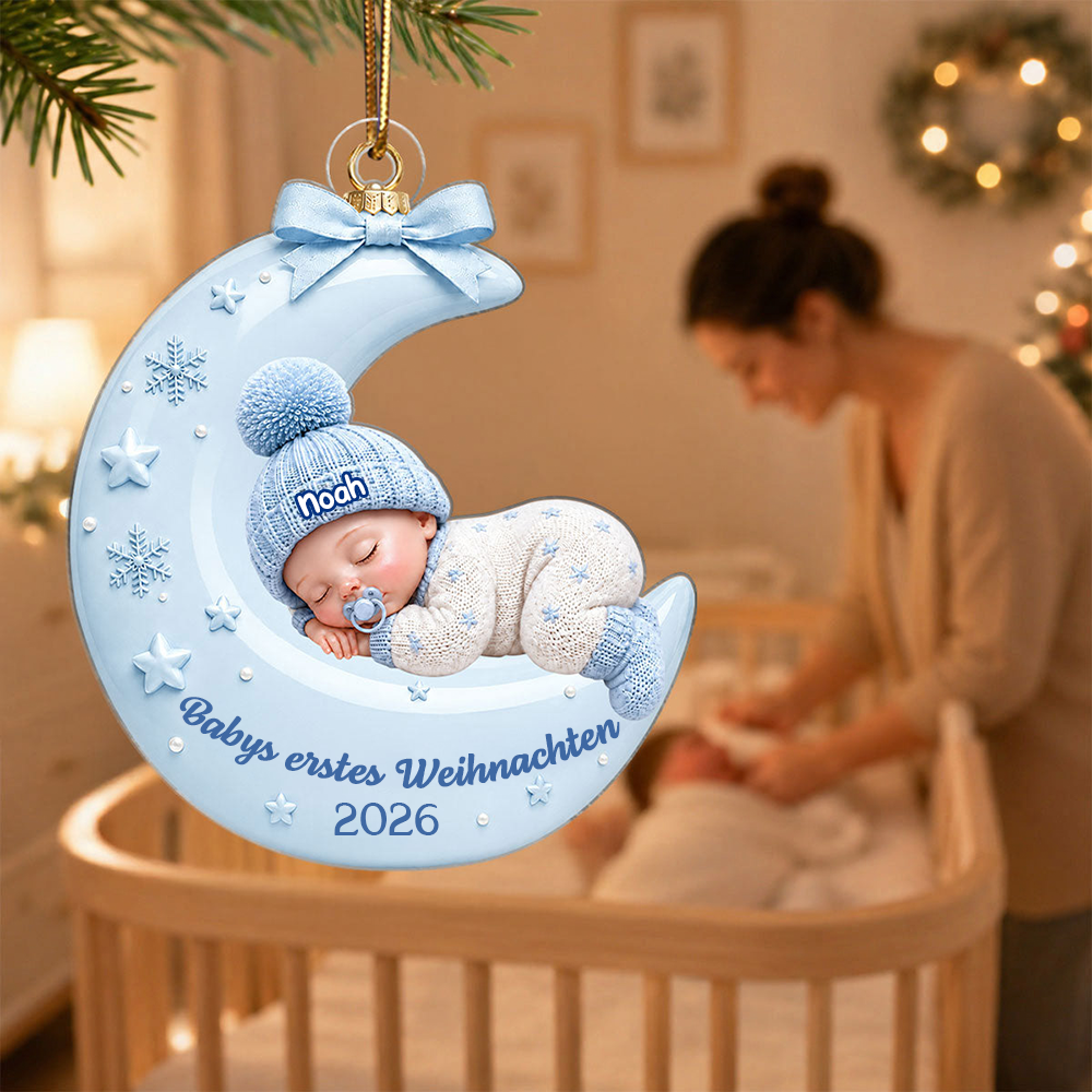 Personalisierter Acryl-Weihnachtsanhänger – Babys erstes Weihnachten mit Namen