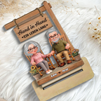Hand-in-Hand Personalisierter Holzaufsteller mit Paar Geschenk zum Jahrestag