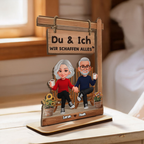 Personalisierter Holzaufsteller mit Paar Geschenk zum Jahrestag