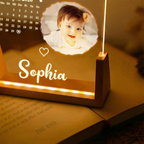 Personalisiertes LED-Nachtlicht mit Kalenderdatum und Photo - An diesem Tag wurdest du...
