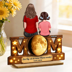 "Der Tag als du meine Mama wurdest" MOM-Personalisierter Holzaufsteller mit Mondphase Geschenk für Mama