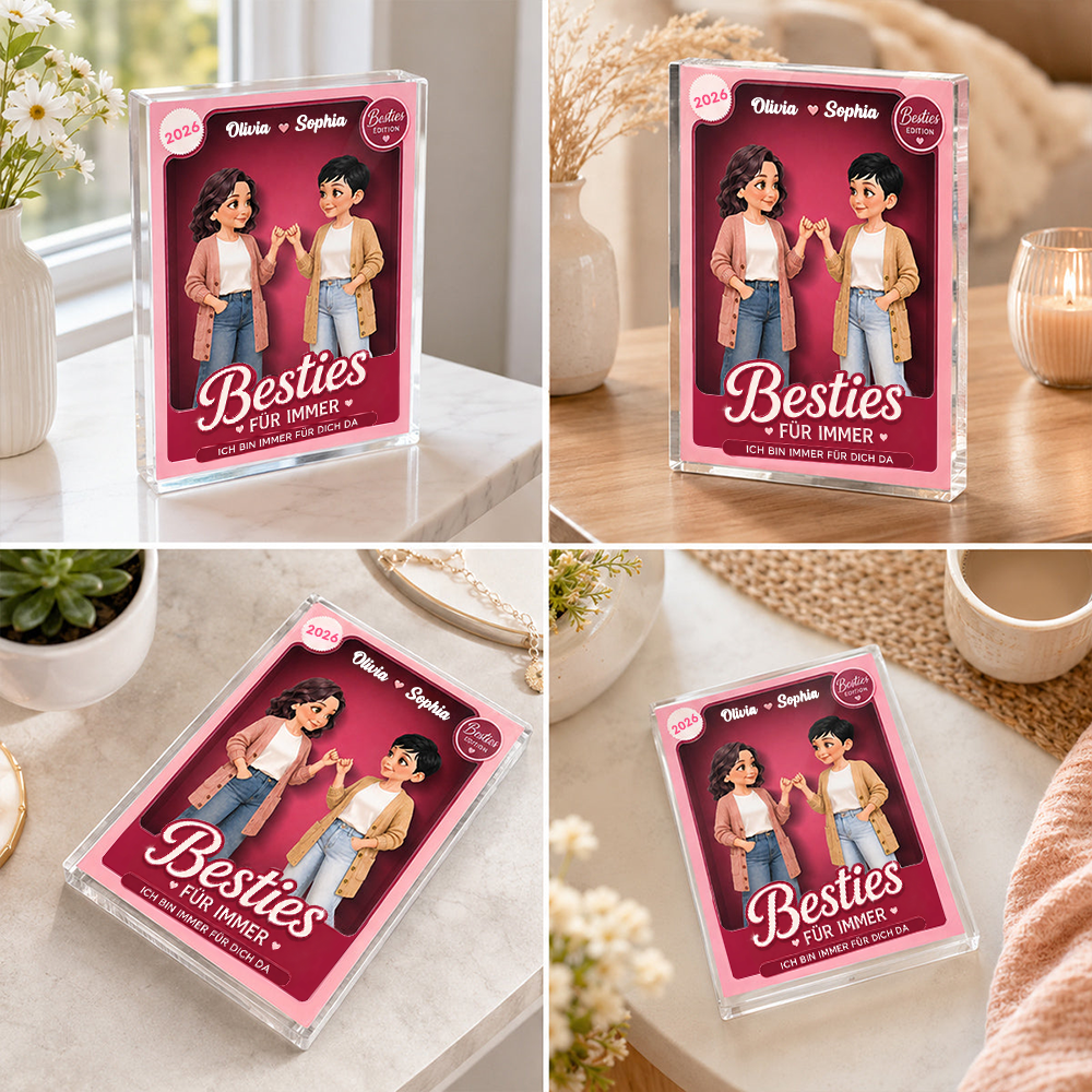 Personalisierter Acrylglas-Aufsteller – Besties für immer