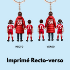 Fußballmama und Kinder- Acrylschlüsselanhänger mit Trikots und Namen
