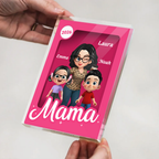 Frau und Kinder-Personalisierter Acrylblock mit eine Frau und 1-5 Kinder Geschenk für Mama und Oma