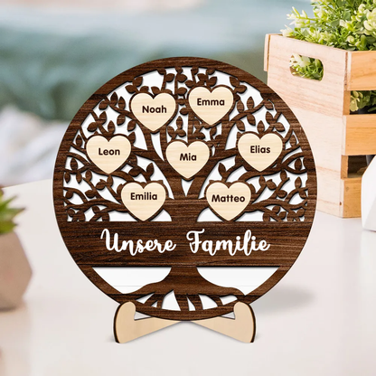 Personalisierte Holzplakette mit Familienbaum Geschenk für Familie