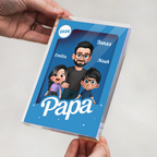 Personalisierter Acrylbock mit Papa und Kinder Geschenk für Vater und Opa