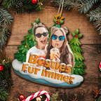 Personalisierter Holz-Weihnachtsanhänger mit Foto & Spruch