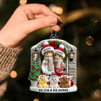Personalisiertes Weihnachtsornament für Paar mit optionalem Haustier Hund Katze
