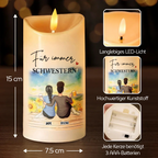 "Für immer Schwestern/Beste Freundinnen/ Geschwister/ Freunde" Personalisierte LED-Kerze