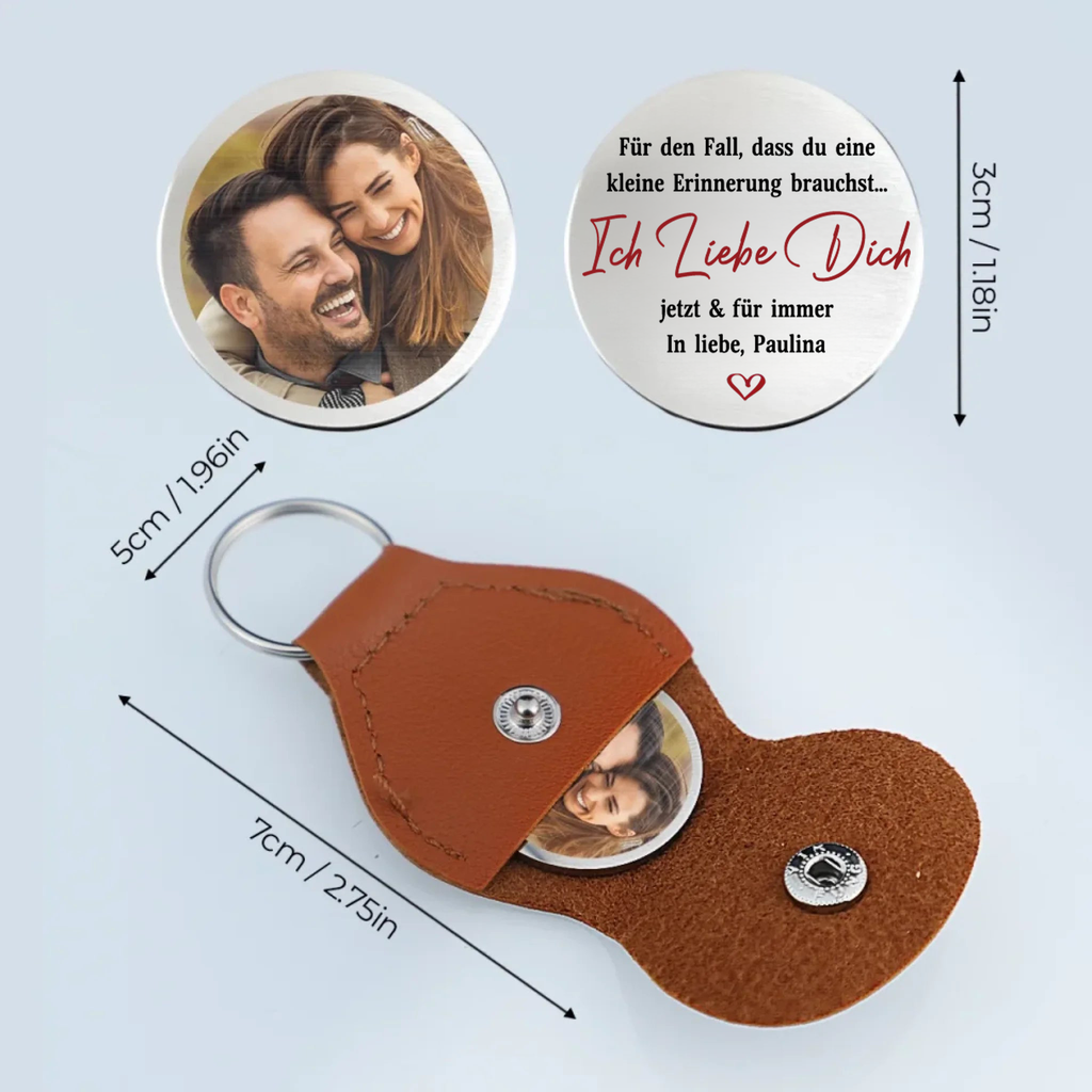 Ich Liebe Dich-Taschenumarmung mit Foto für Paare