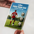„Papas Traum Team!“ – Personalisierte Fußball-Acrylplatte für Papa