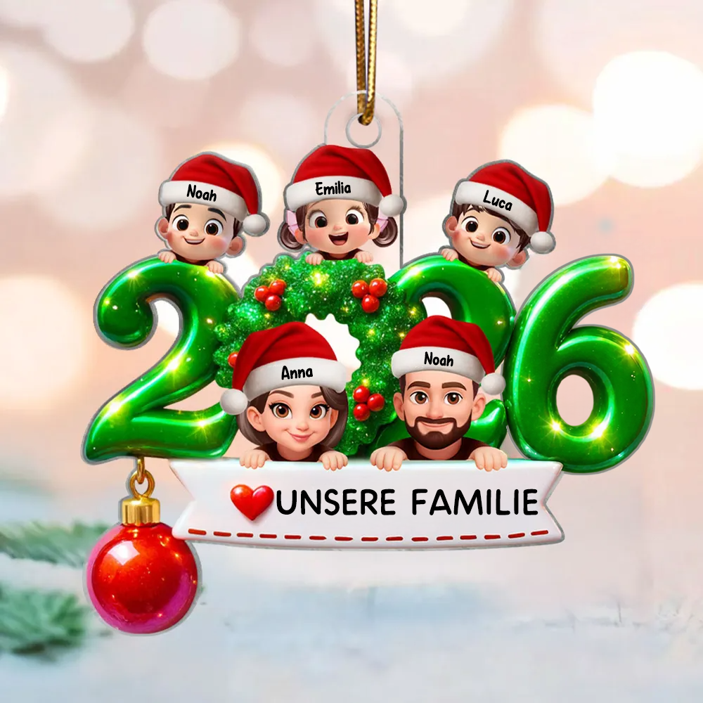 2025 Familie - Acrylornament mit Elten und Kinder Christbaumschmuck