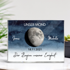 Unser Mond-Personalisierter Acrylblock mit Mondphase Geschenk für Paar