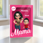 Frau und Kinder-Personalisierter Acrylblock mit eine Frau und 1-5 Kinder Geschenk für Mama und Oma