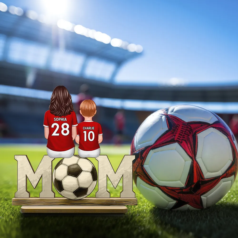 Fußballmama-Personalisierte MOM-Holztafel