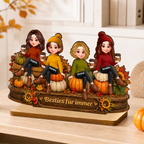 Personalisierter Holzaufsteller für die beste Freundin – Herbstmotiv