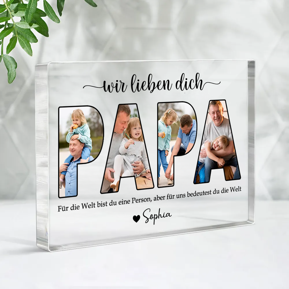 PAPA Acrylblock mit Fotos, Text und Namen