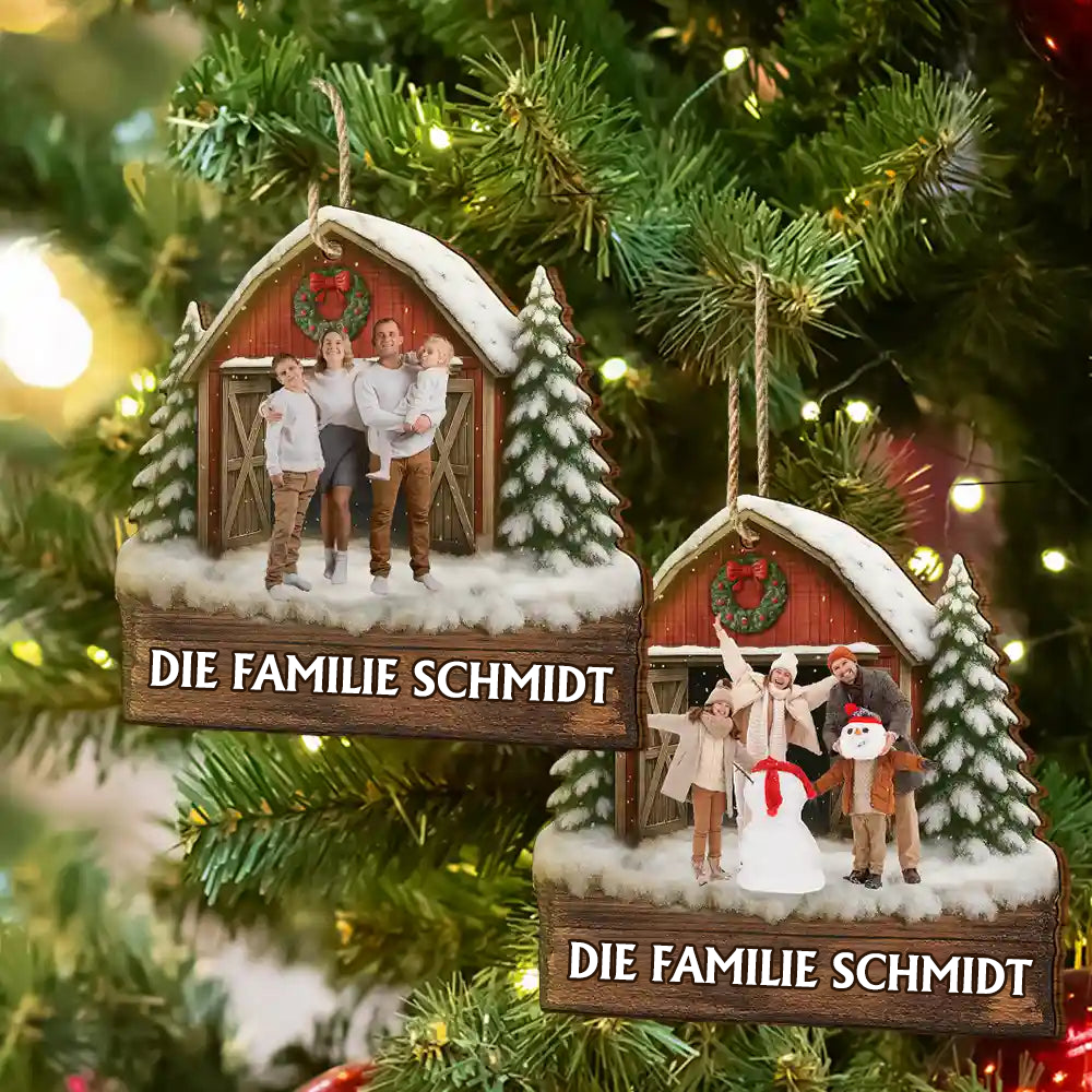 Personalisierter Holz-Weihnachtsanhänger mit Foto und Text