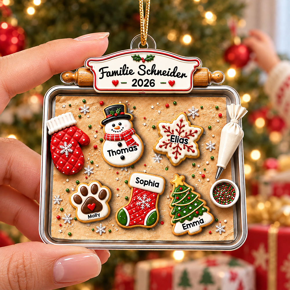Personalisierter Acryl-Weihnachtsanhänger – Lebkuchen-Motiv