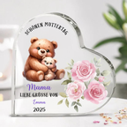 Tiermotiv-Personalisiertes Acrylherz Geschenk zum Muttertag