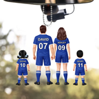 Personalisierter Acrylanhänger mit Fußballfamilie