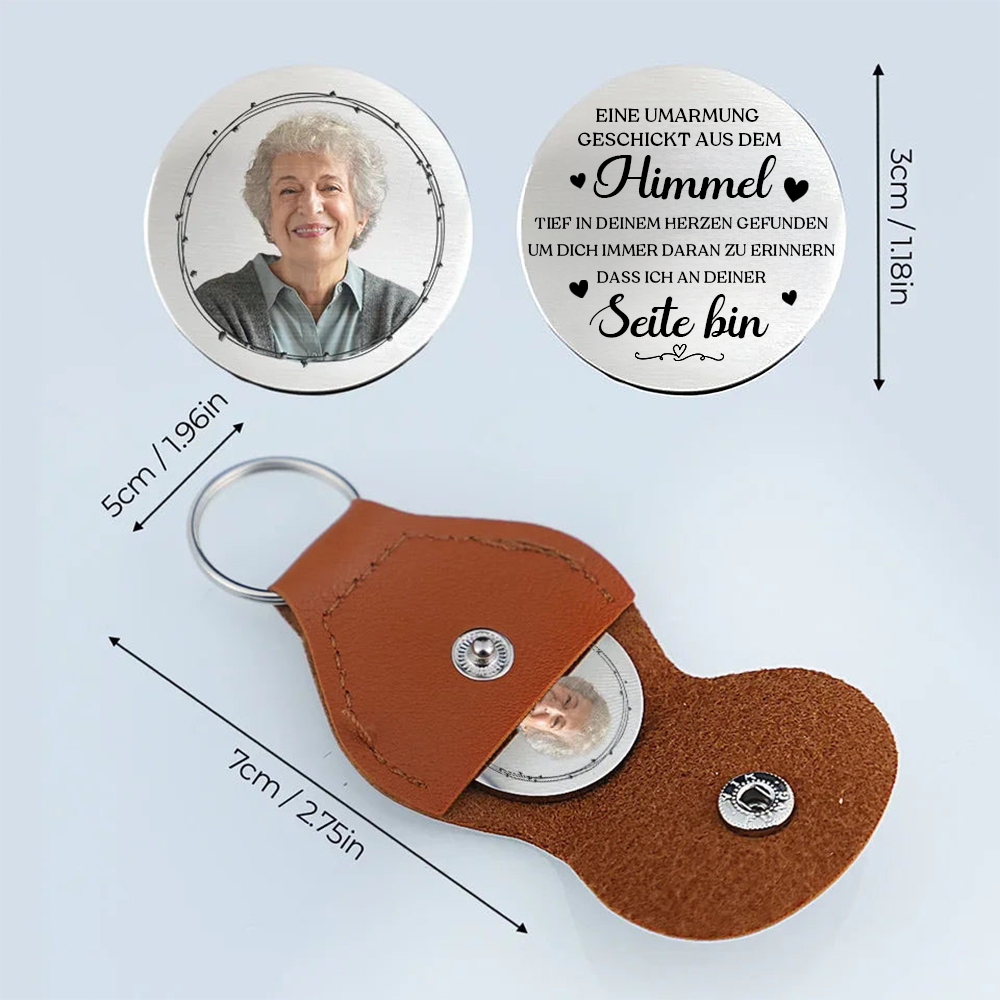 Taschenumarmung mit Foto Trauergeschenk