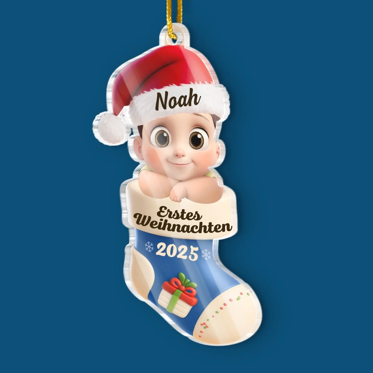 Erstes Weihnachten 2025 - Acrylanhänger Weihnachtsanhänger mit Baby