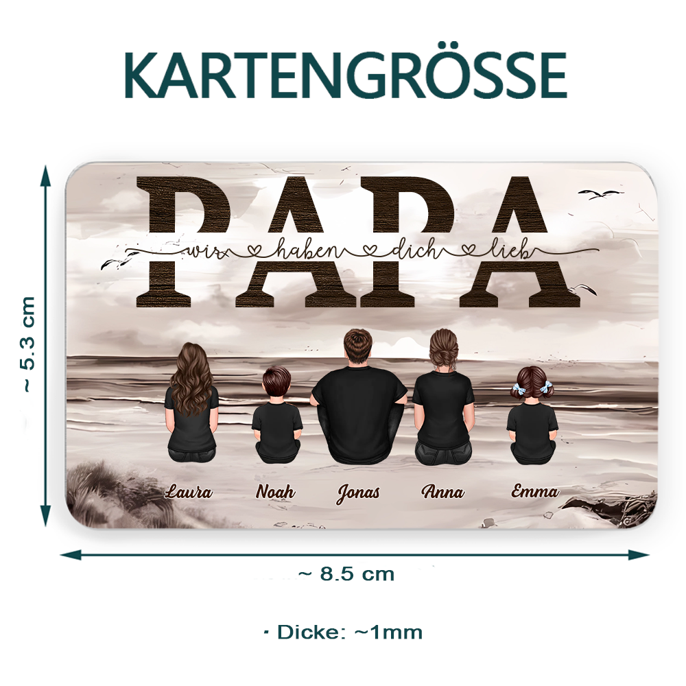 PAPA Brieftasche-Karte mit Familie Wallet Card für Papa und Opa