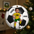 Personalisierter Acrylanhänger mit Fußballkind Geschenk für Junge und Mädchen