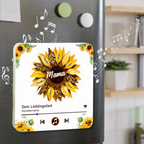 Sonnenblumen- Acryl-Kühlschrankmagnet mit Musik