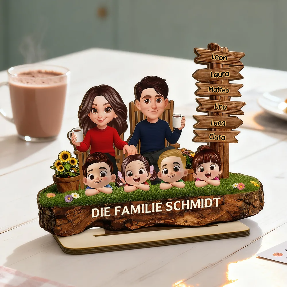 Eltern und Kinder-Personalisierter Holzaufsteller Geschenk für Papa, Mama, Oma und Opa