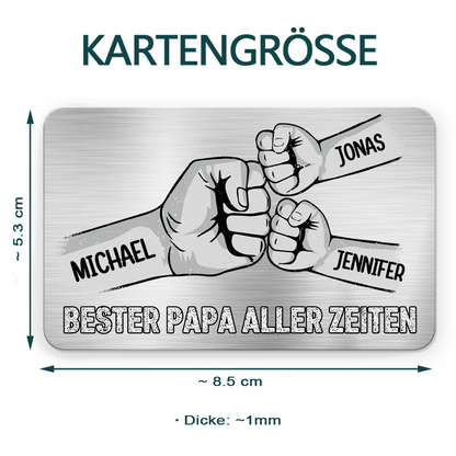 Personalisierte Brieftasche-Karte mit Fausstoß Wallet Card für Papa