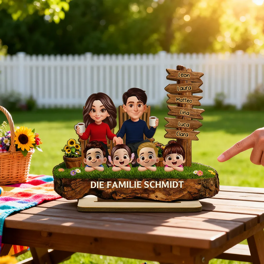 Eltern und Kinder-Personalisierter Holzaufsteller Geschenk für Papa, Mama, Oma und Opa