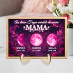 An diesen Tagen wurdest du unsere Mama-Personalisierter Holzaufsteller mit Mondphasen