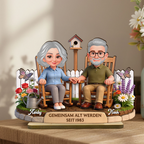 Gemeinsam Alt Werden seit.... Personalisierter Holzaufsteller mit Paar Jahrestagsgeschenk